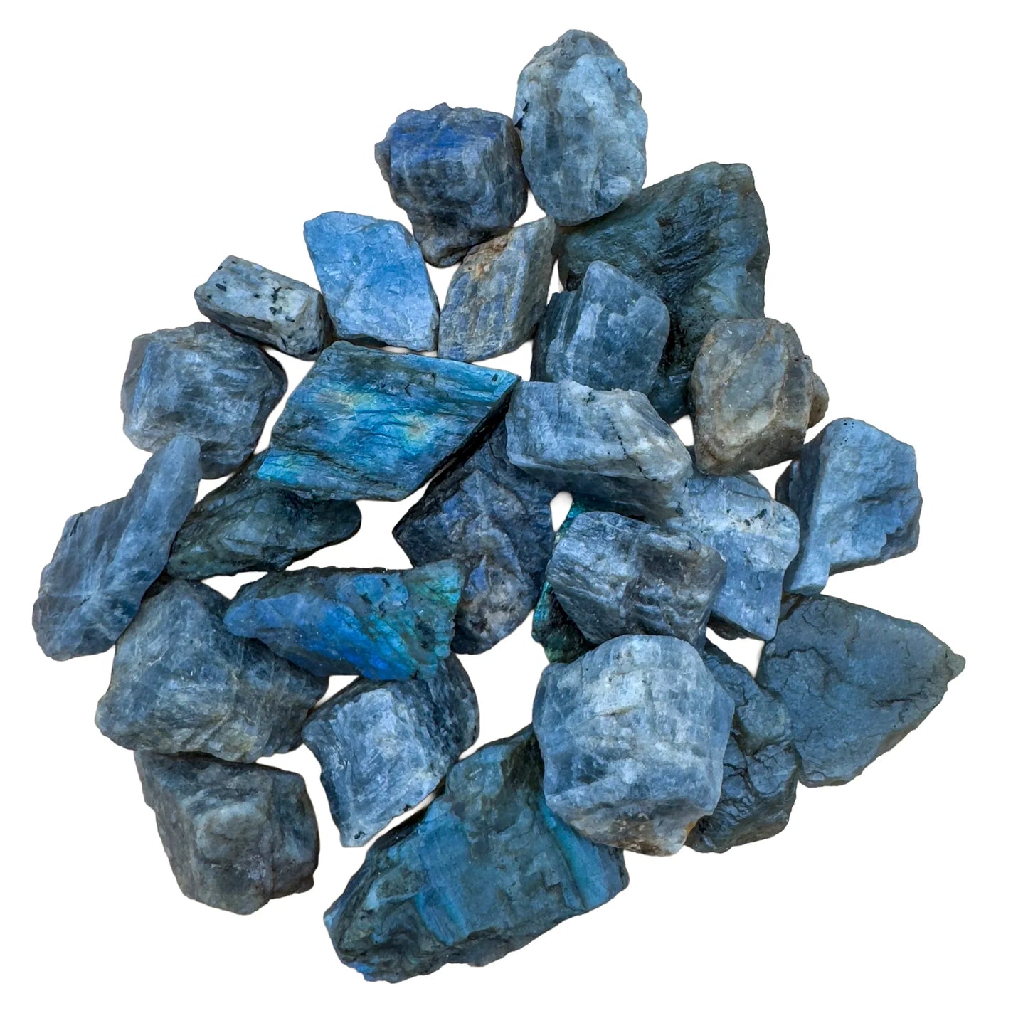 Close detail of Labradorite raw stone, often paired with practices around Intuition, sourced from Atsimo-Andrefana, Madagascar.