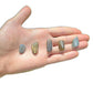 Back view of Grade AA Labradorite tumbled stone showing natural surface