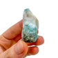 Back view of Grade A Larimar raw showing natural surface