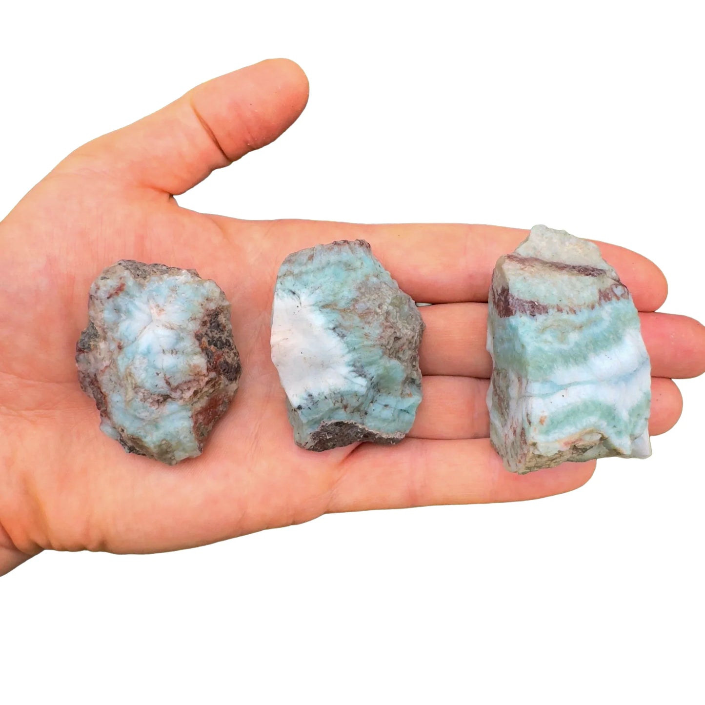 Full profile of Grade A Larimar raw ready to ship from Beyond Bohemian