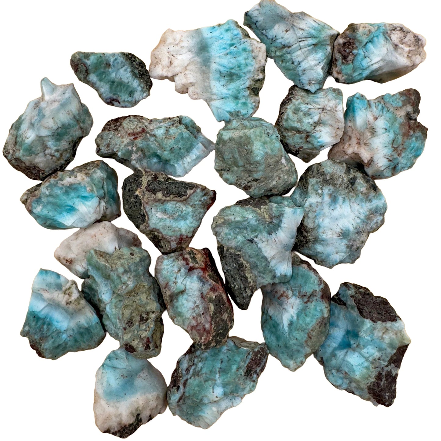 Full profile of Grade A Larimar raw ready to ship from Beyond Bohemian