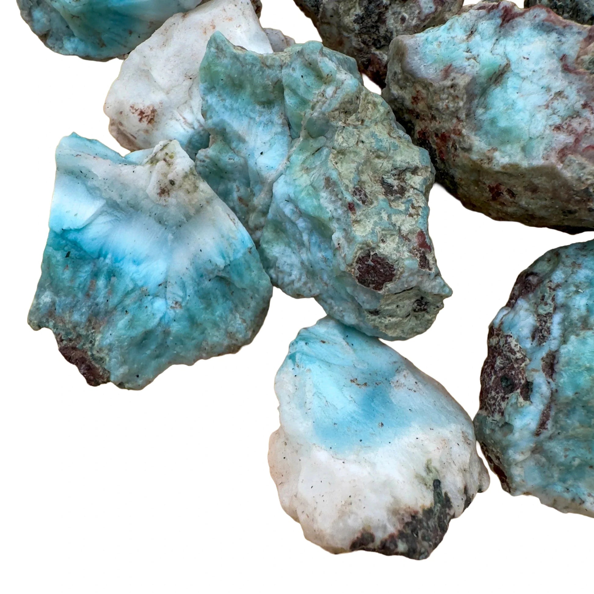 Full profile of Grade A Larimar raw ready to ship from Beyond Bohemian