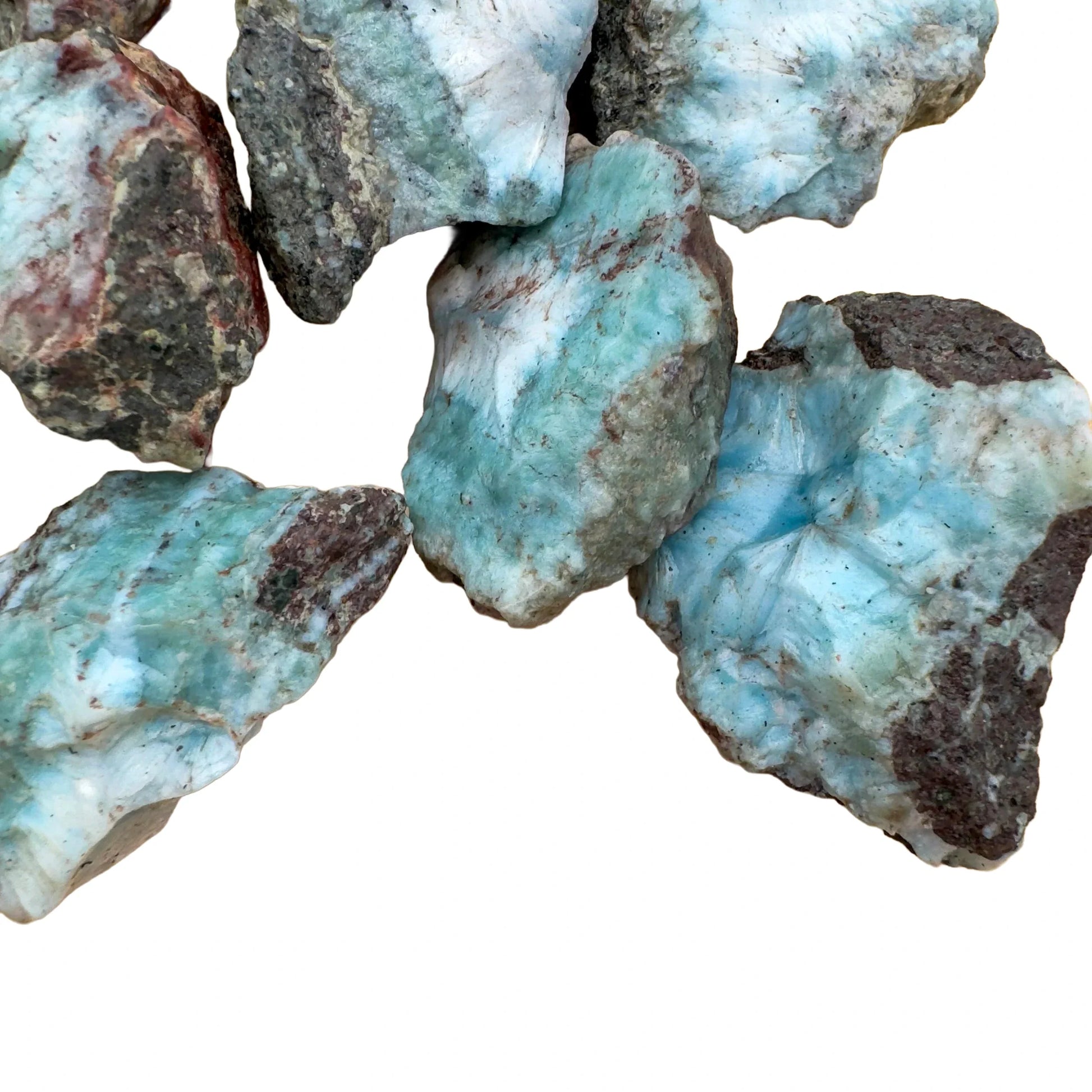 Full profile of Grade A Larimar raw ready to ship from Beyond Bohemian