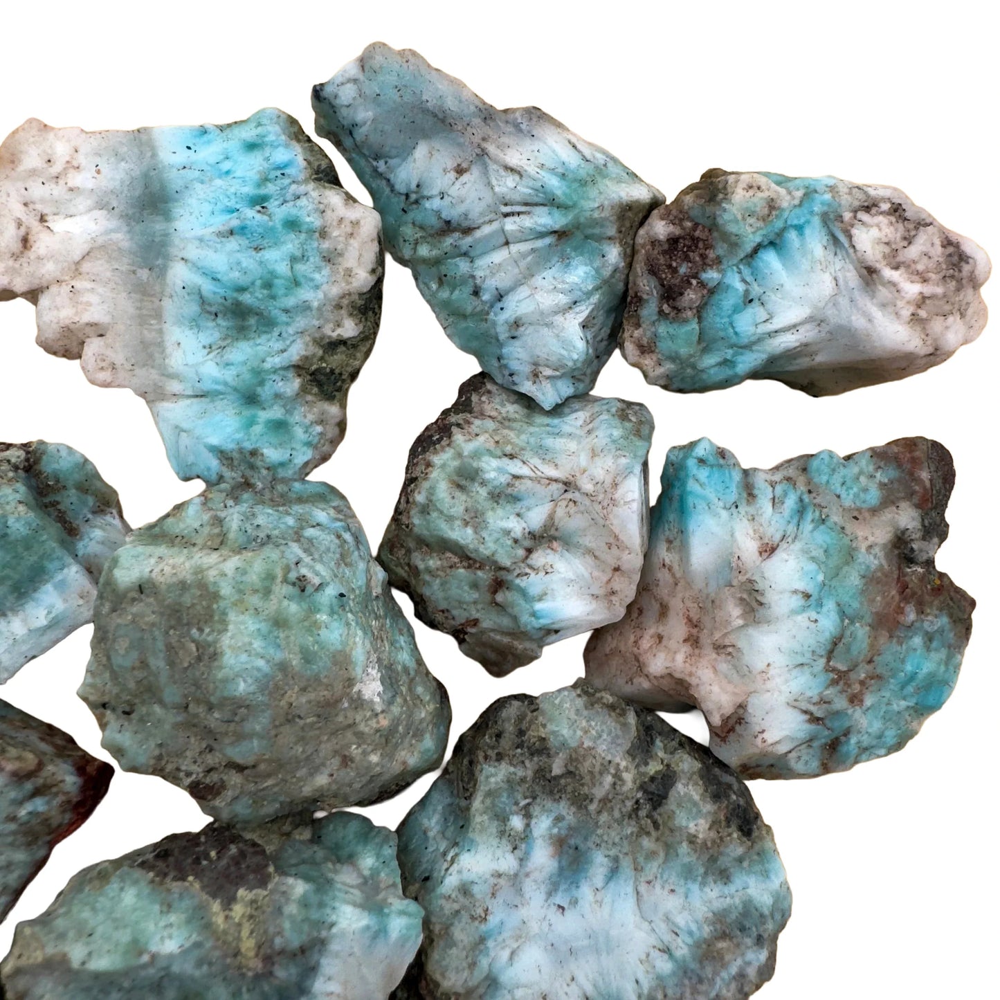 Full profile of Grade A Larimar raw ready to ship from Beyond Bohemian