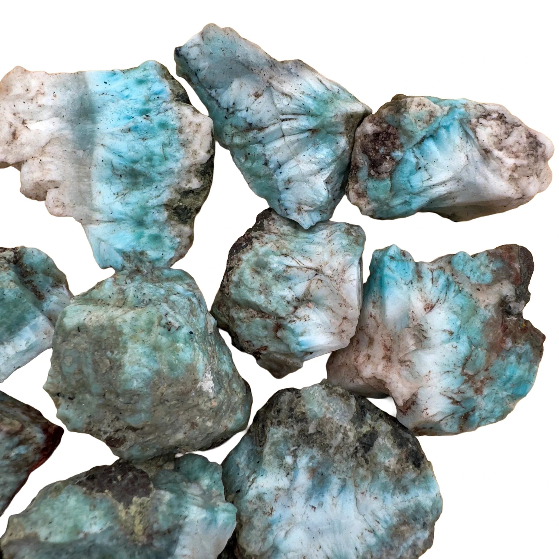 Full profile of Grade A Larimar raw ready to ship from Beyond Bohemian
