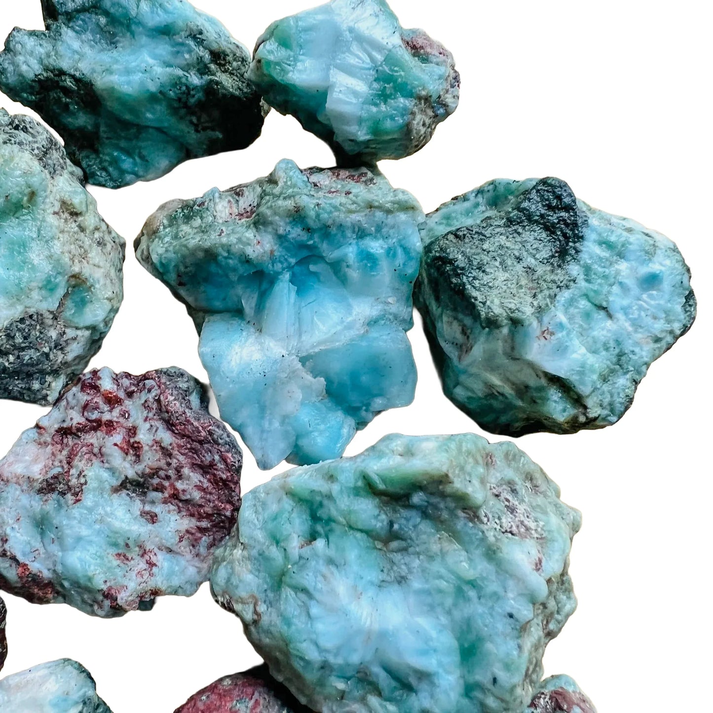 Full profile of Grade A Larimar raw ready to ship from Beyond Bohemian