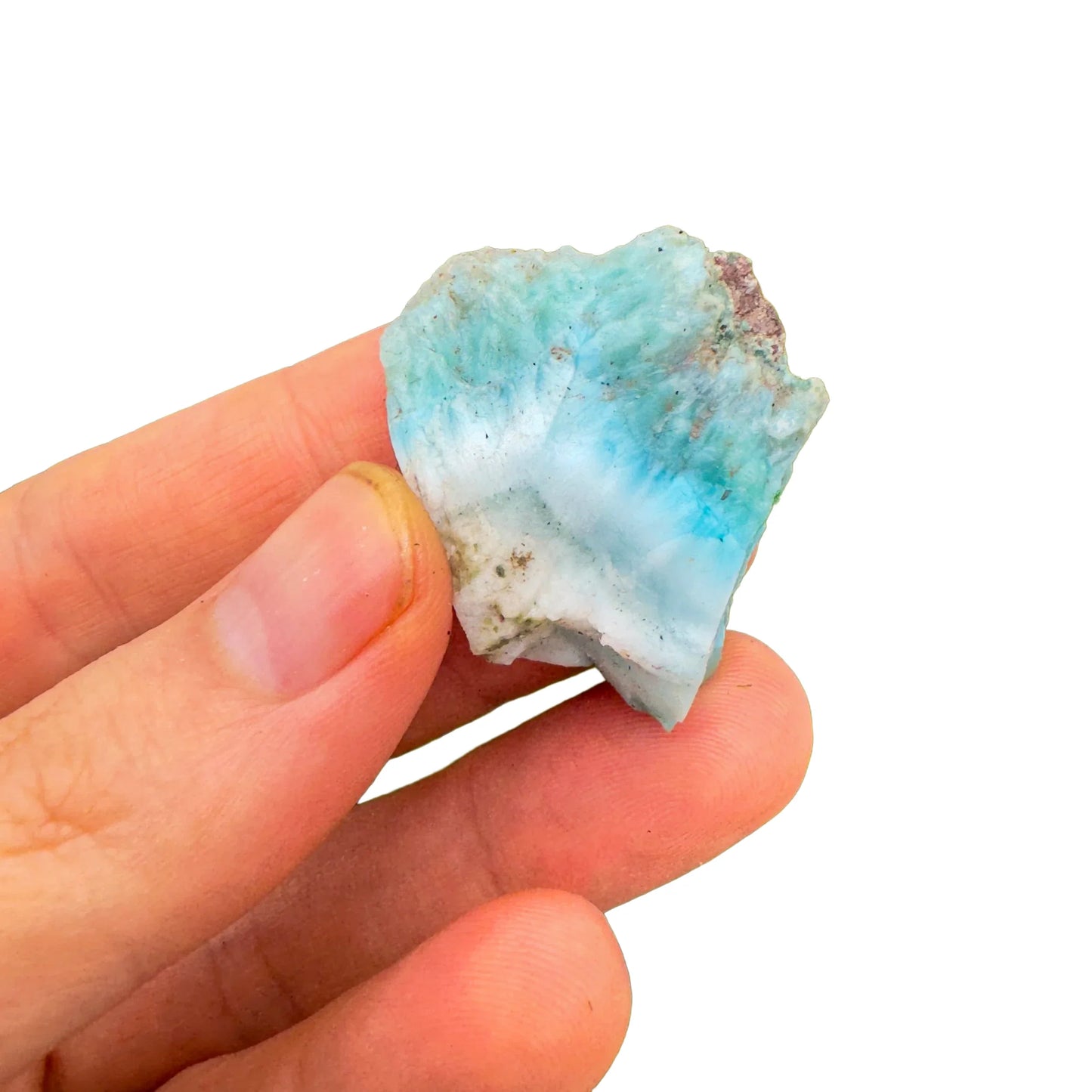 Full profile of Grade A Larimar raw ready to ship from Beyond Bohemian
