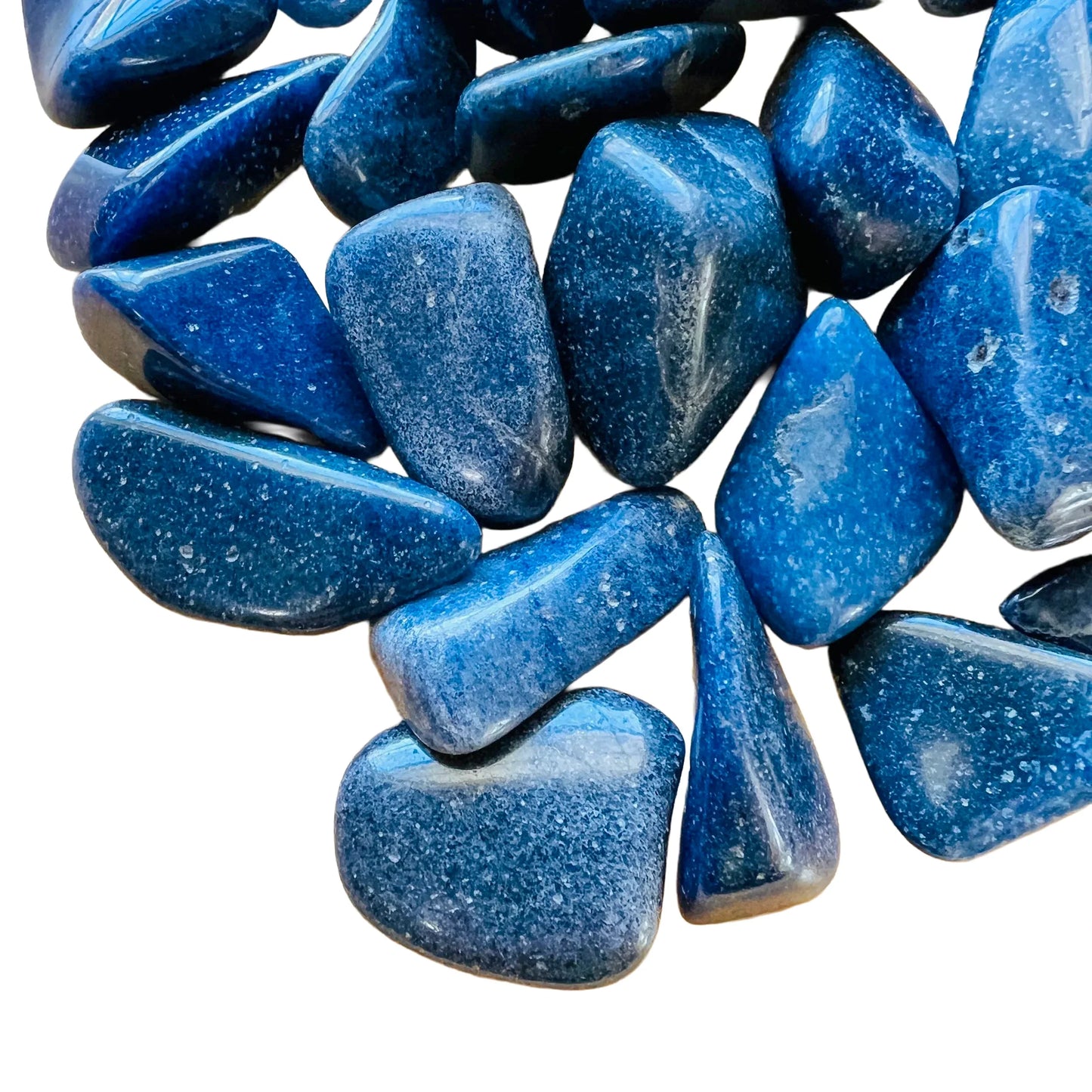 Detail of Lazulite tumbled stone, from Madagascar.