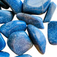 Bird's-eye view of Lazulite tumbled stone, often worked with for Intuition, from Madagascar.