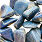 Underside detail of Lazulite tumbled stone, kept close for Intuition, sourced from Amoron'i Mania, Madagascar.