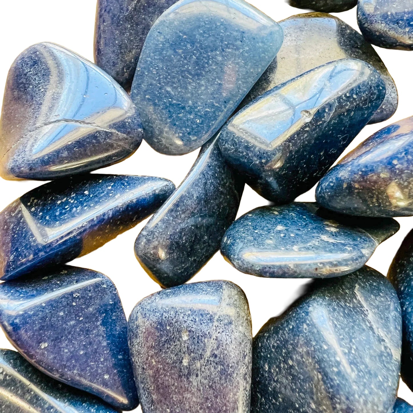Underside detail of Lazulite tumbled stone, kept close for Intuition, sourced from Amoron'i Mania, Madagascar.