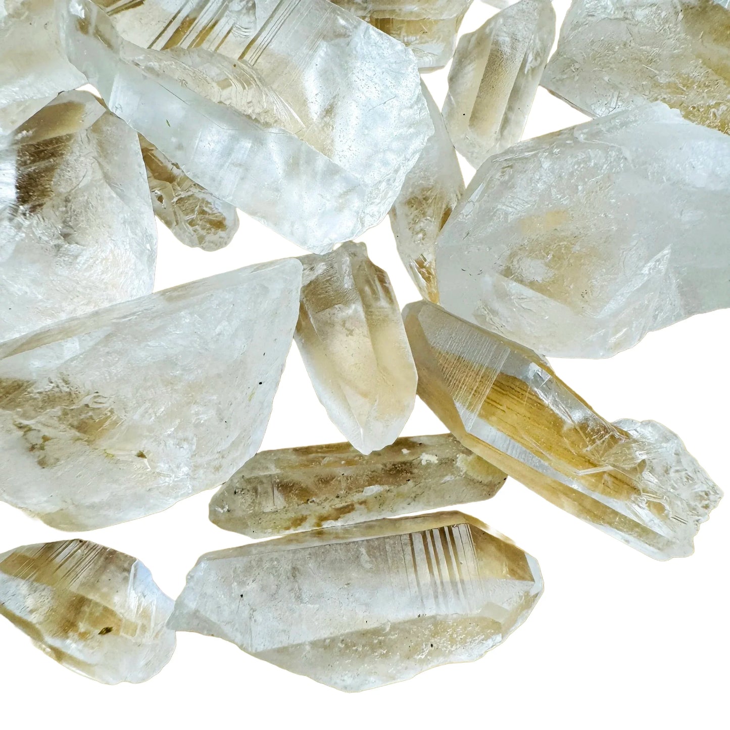 Texture-level view of Lemurian Quartz raw point, from Brazil, to support Meditation and Intuition.