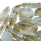 Top view of clear Lemurian Quartz raw point, from Minas Gerais, Brazil, showing natural variation.