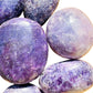 Full profile of Grade AA Lepidolite palm stone ready to ship from Beyond Bohemian
