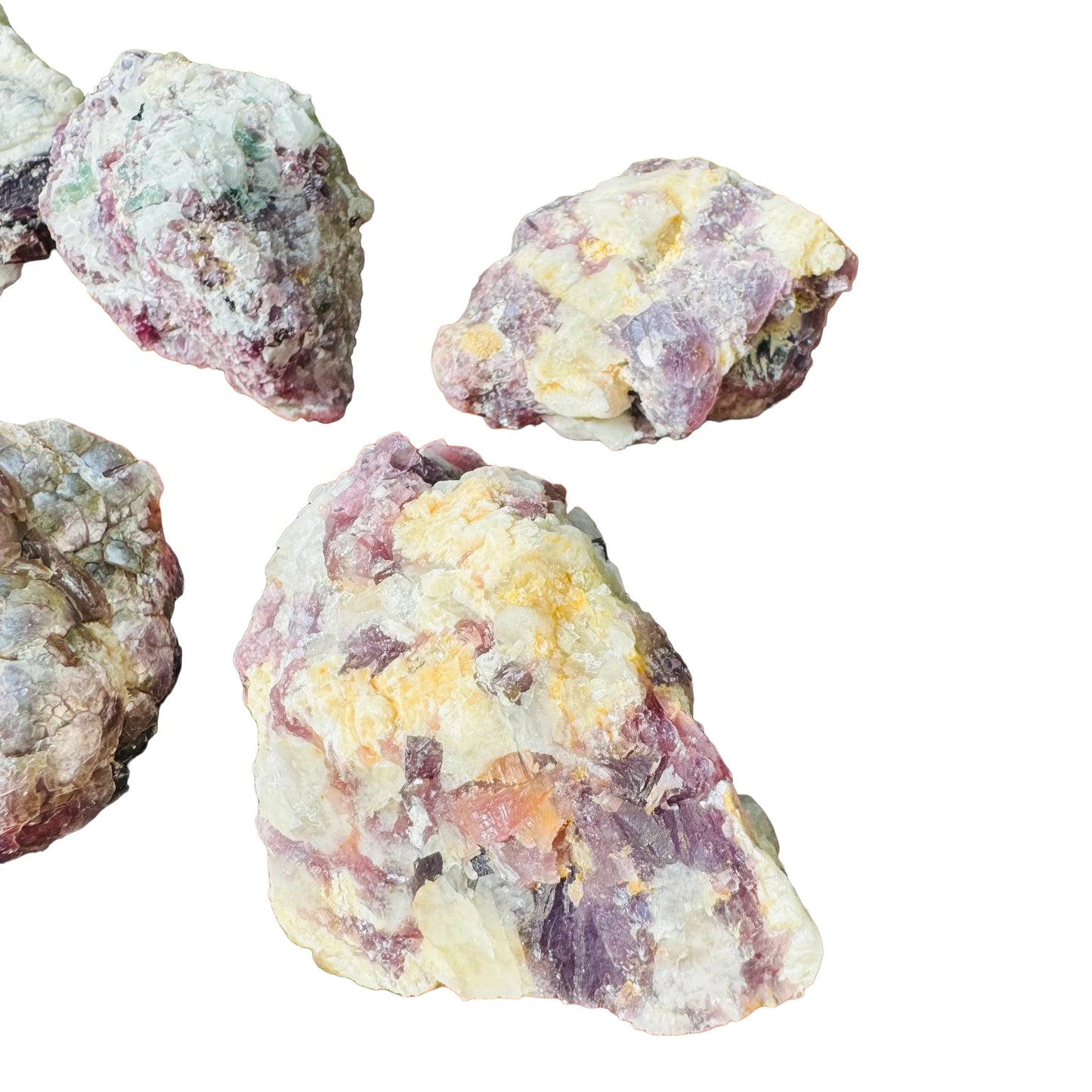Overhead angle of purple Lepidolite specimen, hand-selected from Minas Gerais, Brazil.