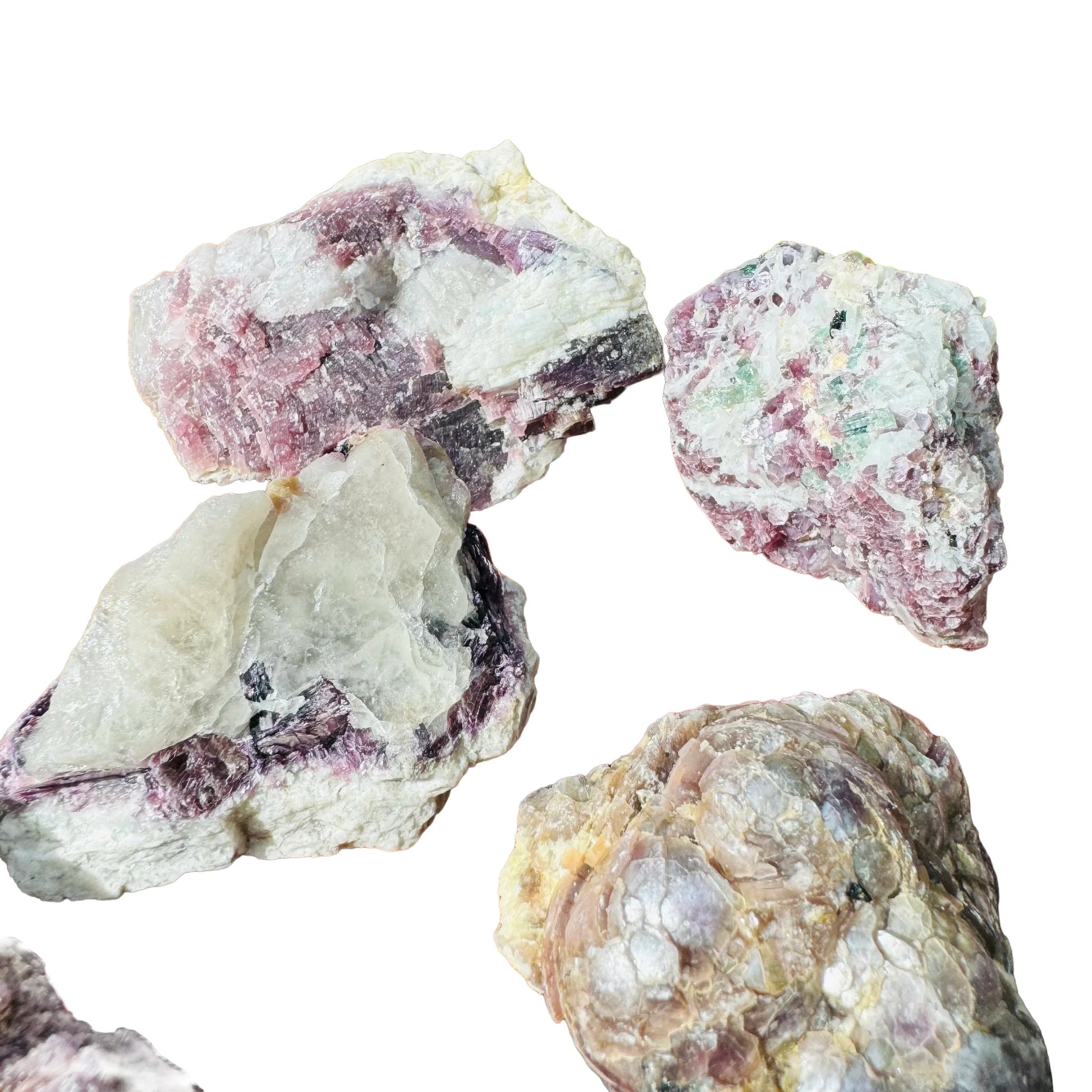 Reverse angle of Grade AA Lepidolite specimen, showing natural patina.