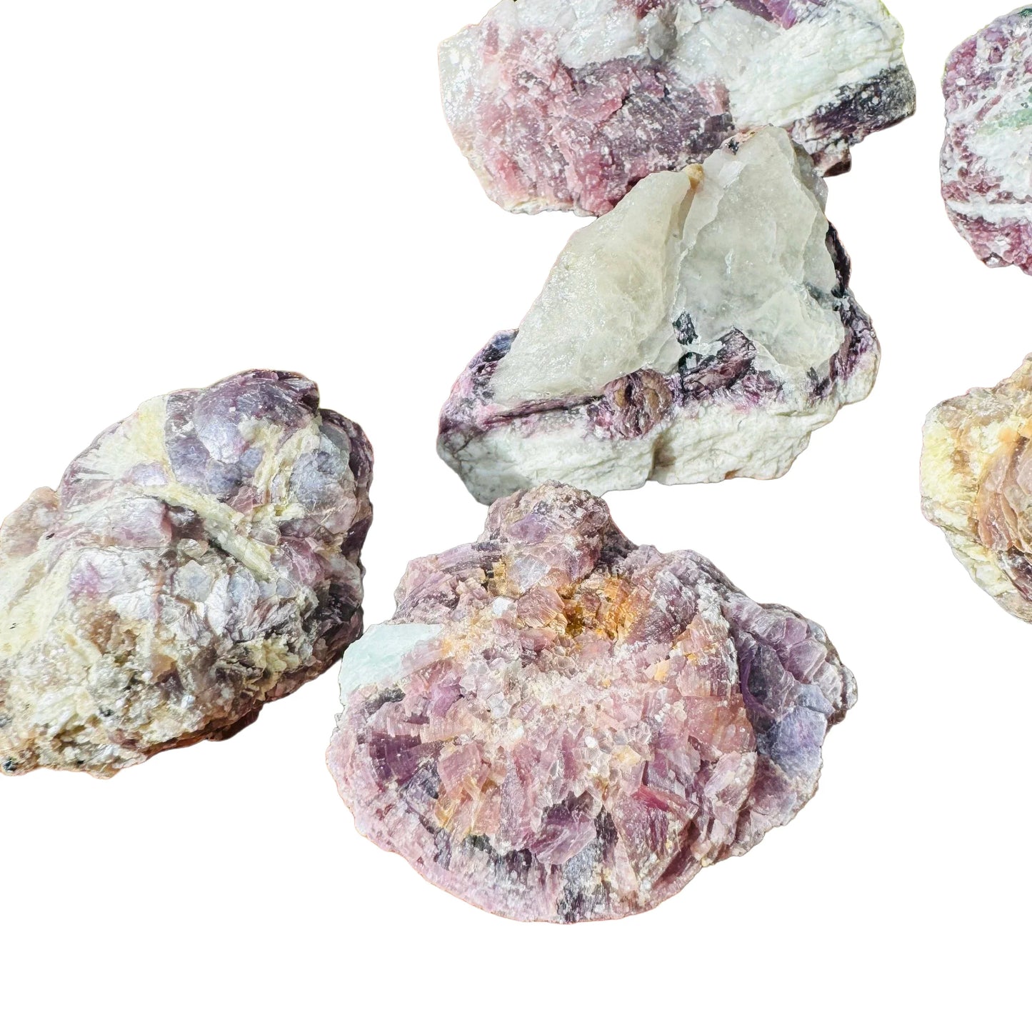 Hand-held view of a Lepidolite specimen associated with Stress Relief, from Minas Gerais, Brazil.