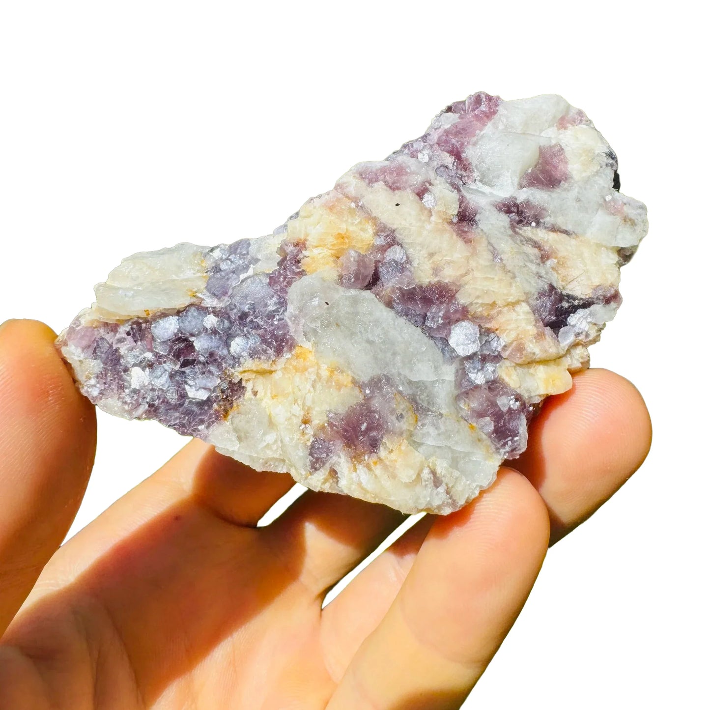 Back view of Grade AA Lepidolite specimen showing natural surface