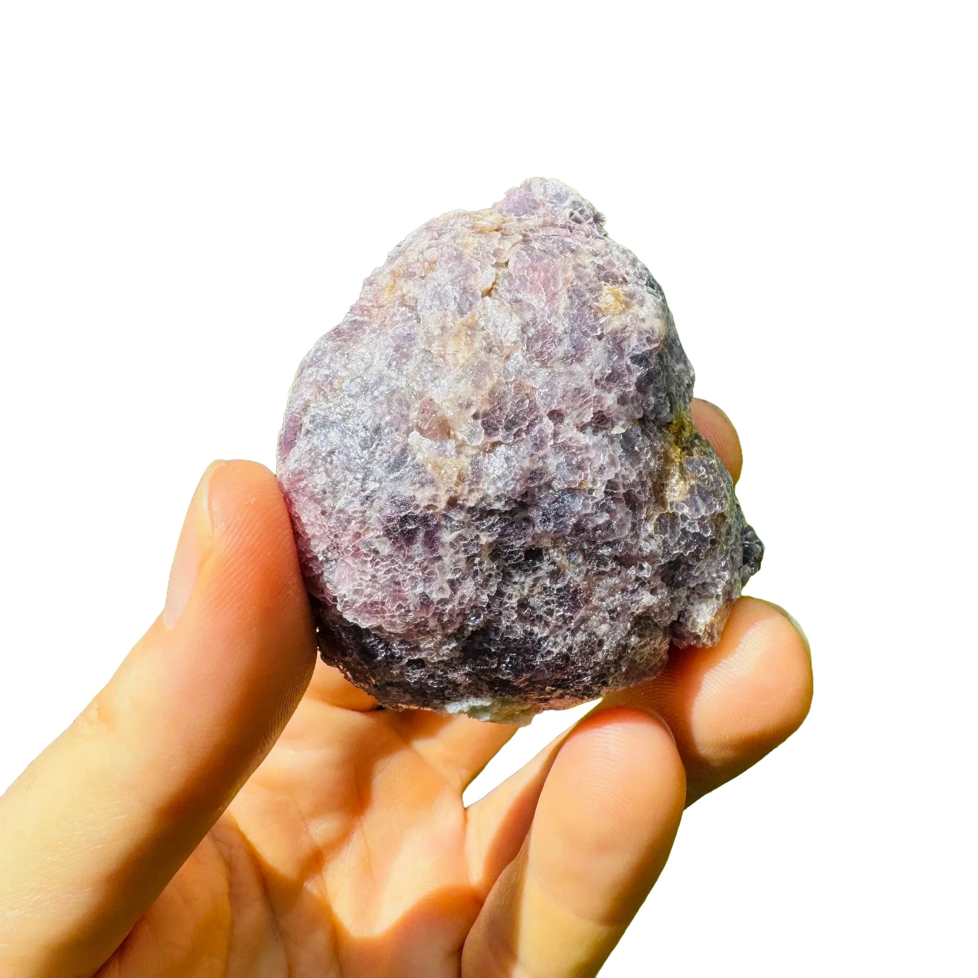 Full profile of Grade AA Lepidolite specimen ready to ship from Beyond Bohemian