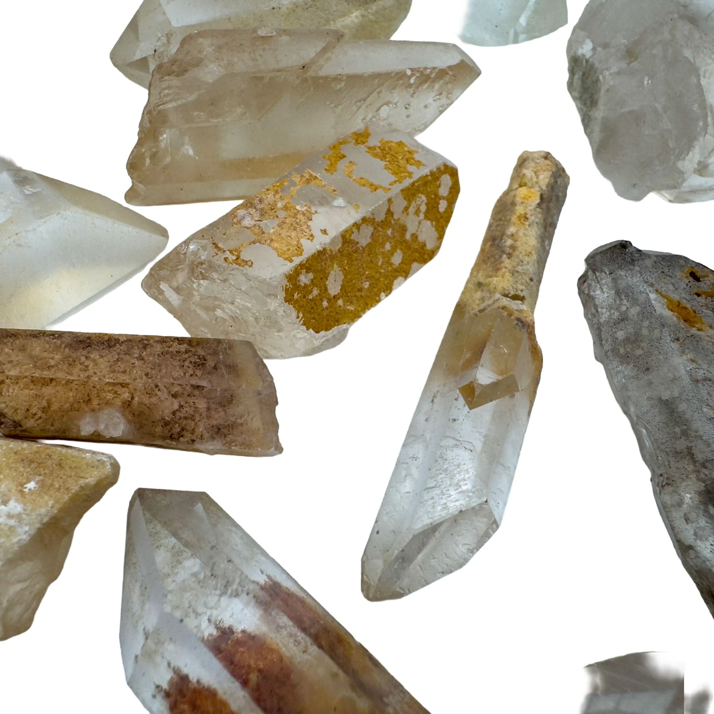 Raw Lodolite Quartz garden quartz points from Minas Gerais Brazil bulk lot