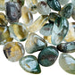 Close detail of Lodolite tumbled stone, showing natural sheen, often kept for Dreaming.