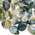 Close detail of Lodolite tumbled stone, showing natural sheen.