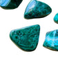 Companion image of Malachite tumbled stone, from Haut-Katanga, Democratic Republic of the Congo, showing the full body of the piece.