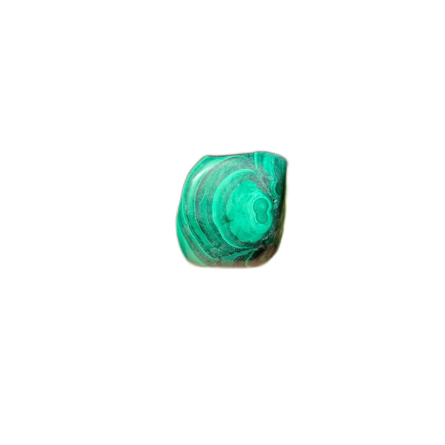 Full profile of Grade AA Malachite tumbled stone ready to ship from Beyond Bohemian