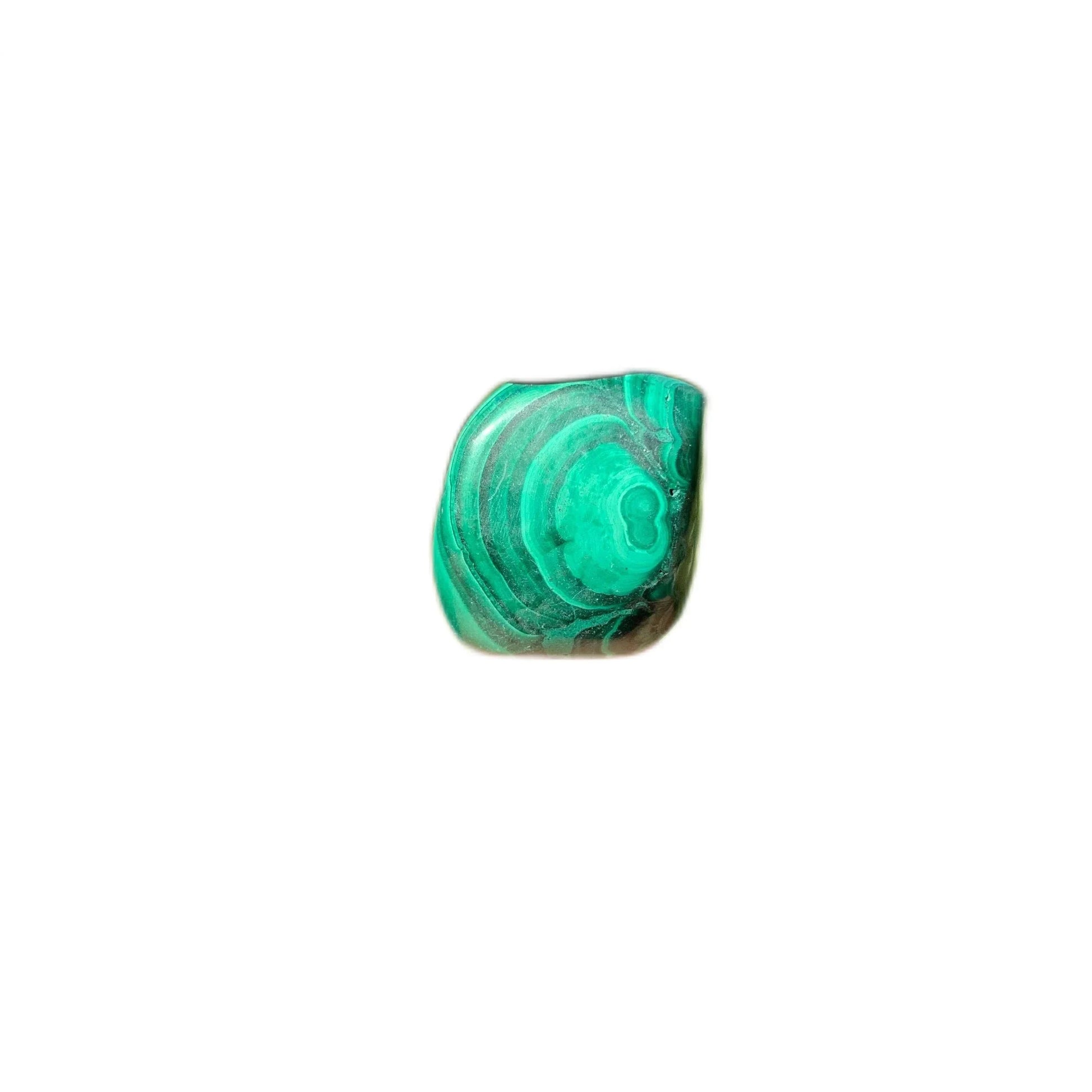 Full profile of Grade AA Malachite tumbled stone ready to ship from Beyond Bohemian