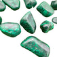 Full profile of Grade AA Malachite tumbled stone ready to ship from Beyond Bohemian