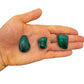 Full profile of Grade AA Malachite tumbled stone ready to ship from Beyond Bohemian