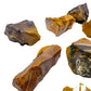 Underside detail of Mookaite raw stone, sourced from Western Australia, Australia, showing characteristic patterning.