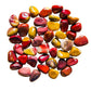 Grouping of Mookaite jasper tumbles, Grade AA, natural ochre and burgundy coloration