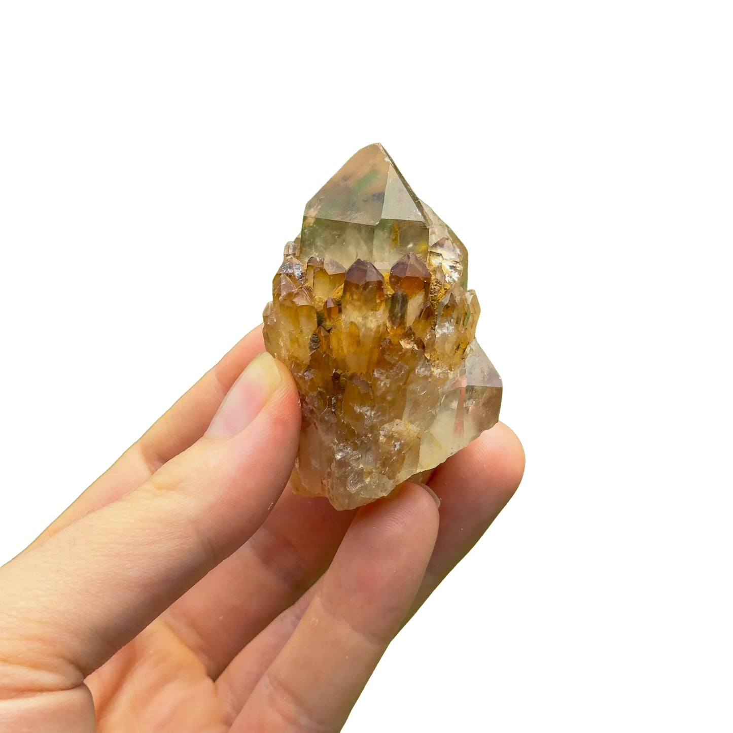 Magnified detail of Natural Citrine Raw specimen, showing natural patina, from Democratic Republic of the Congo.