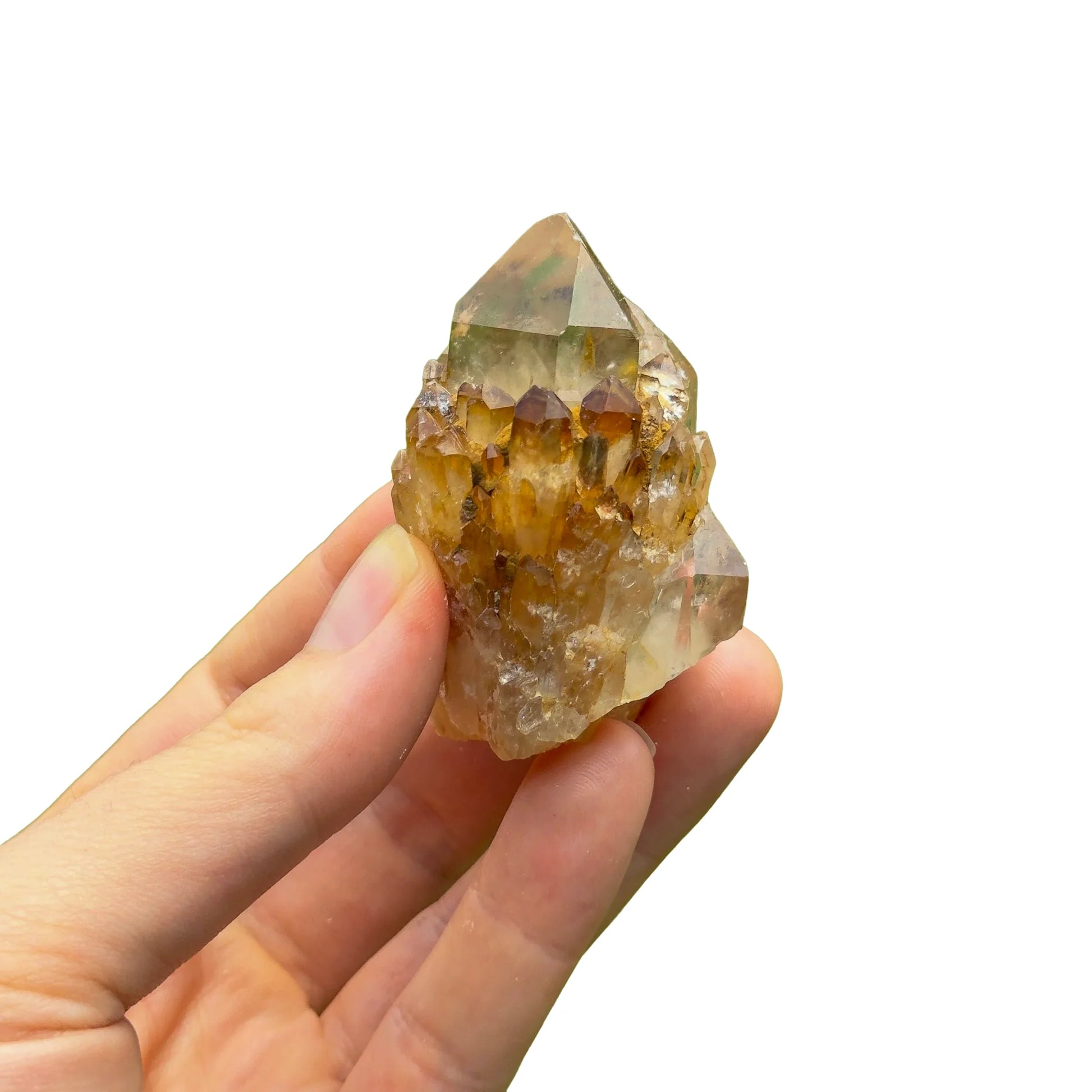Magnified detail of Natural Citrine Raw specimen, showing natural patina, from Democratic Republic of the Congo.