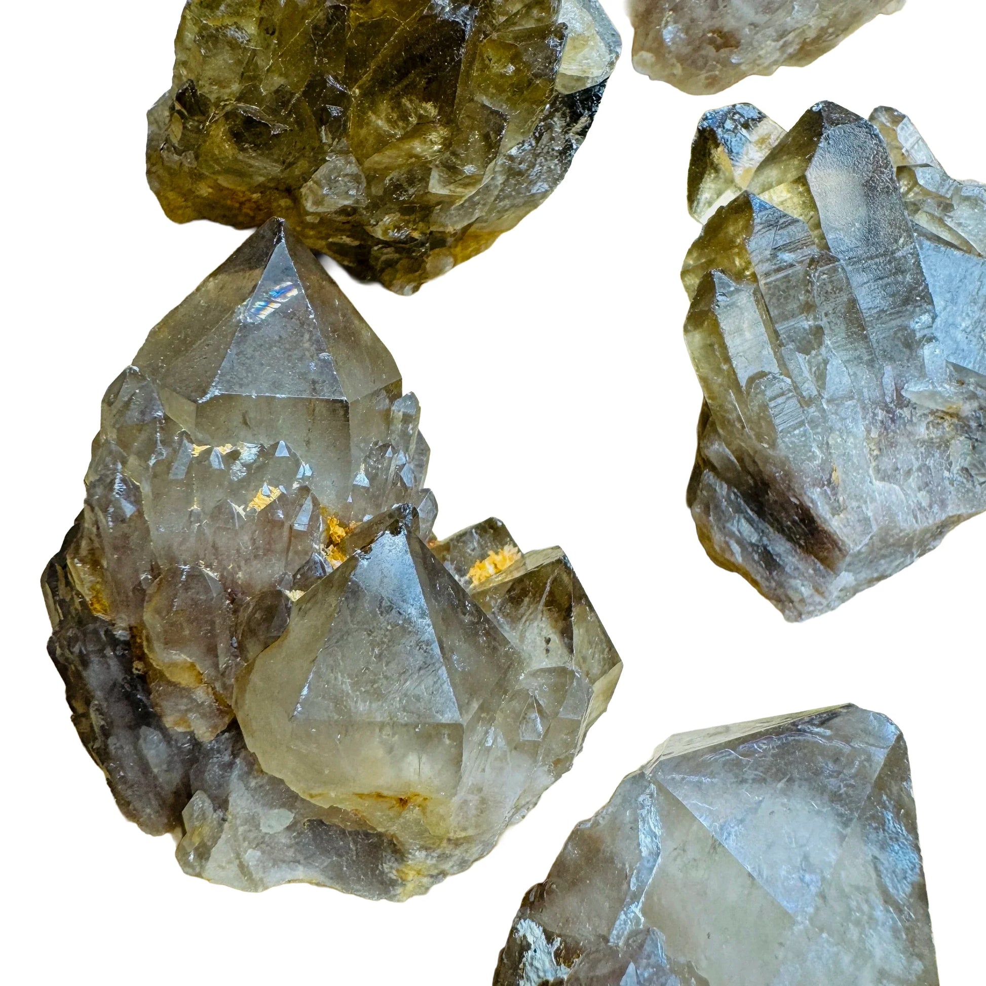 Bird's-eye view of Natural Citrine Raw specimen, linked to Abundance, from Haut-Lomami, Democratic Republic of the Congo.