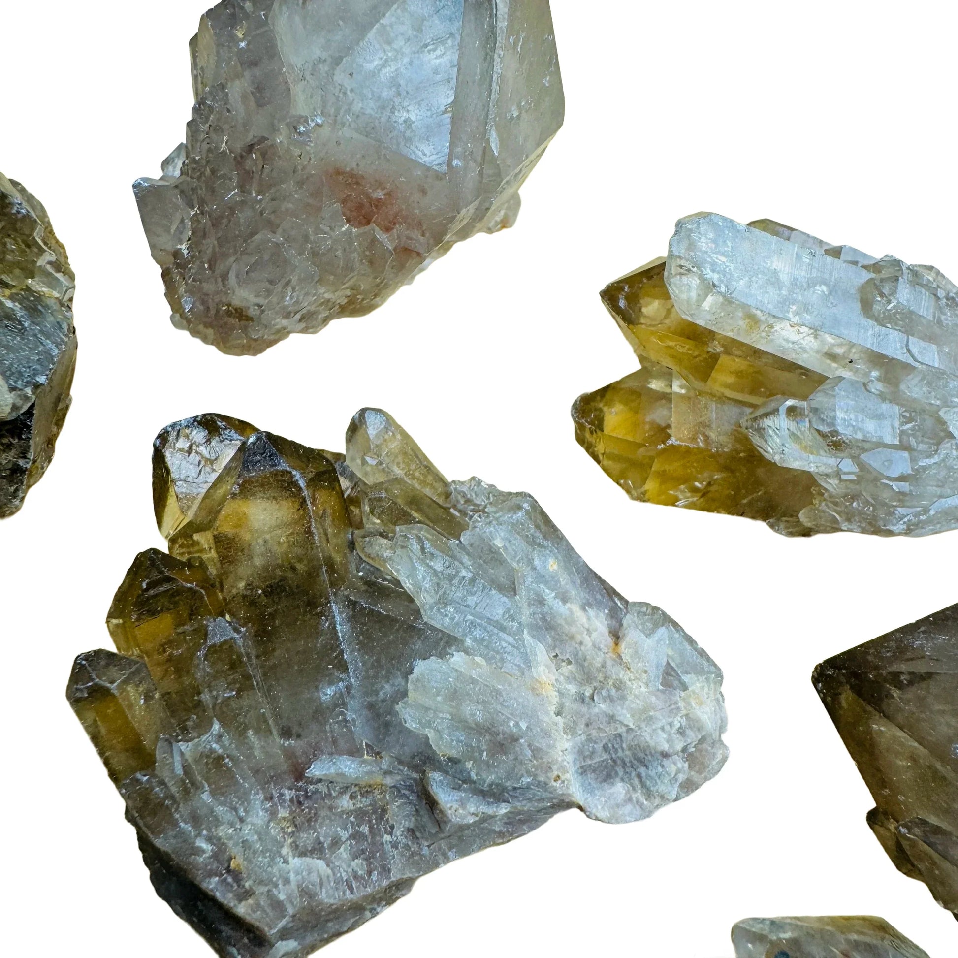 Hand-scale view of Natural Citrine stone, from Haut-Lomami, Democratic Republic of the Congo, shown in a calm studio setting.
