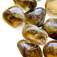 Alternate angle of Natural Citrine tumbled stone, showing natural sheen.