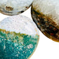 Top-side view of green Ocean Jasper palm stone, traditionally used for Emotional Healing and Stress Relief.