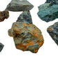 Overhead view of Grade AA Ocean Jasper raw stone, showing raw matrix, hand-selected from Sofia, Madagascar.