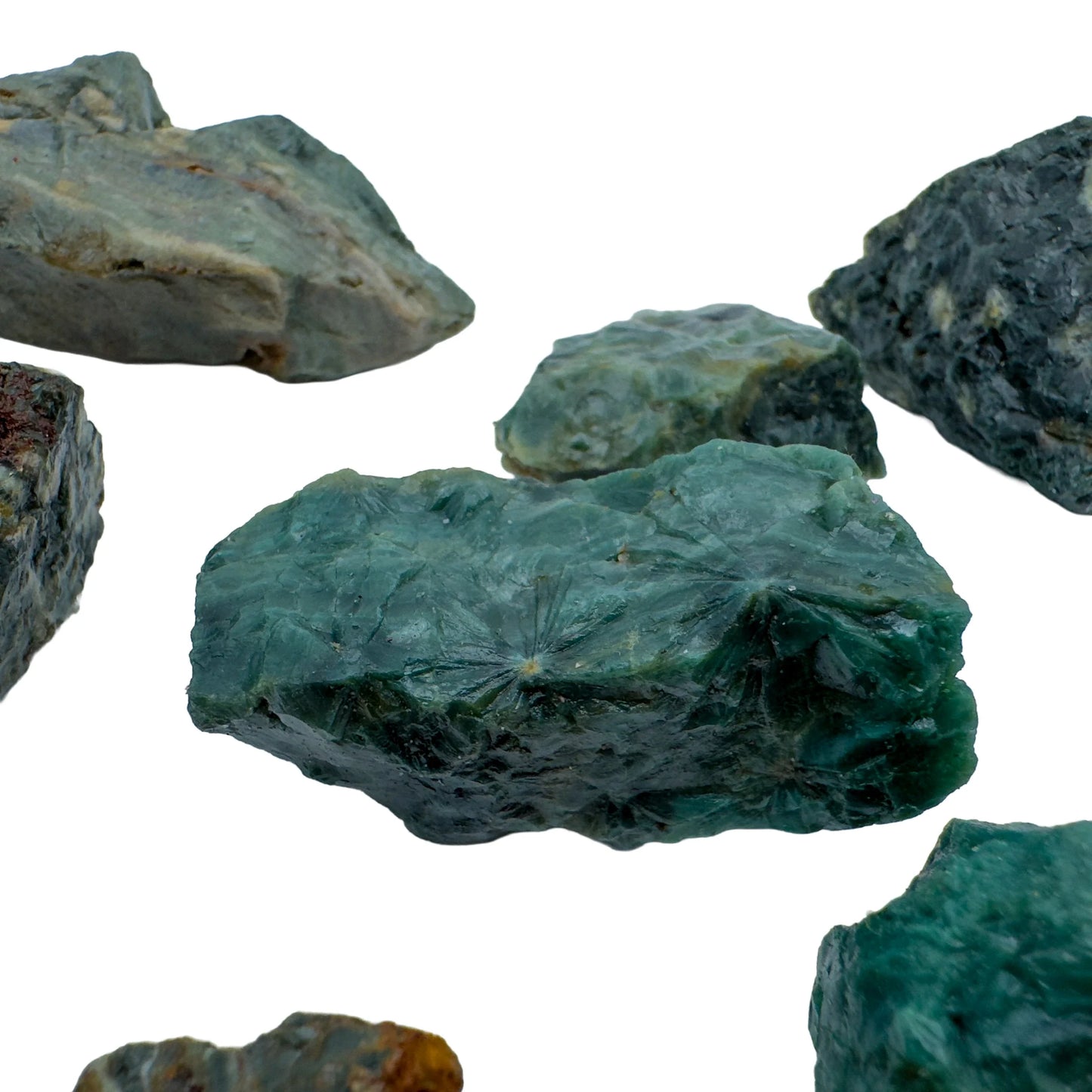 Daylight view of a single Ocean Jasper raw stone sourced from Sofia, Madagascar.