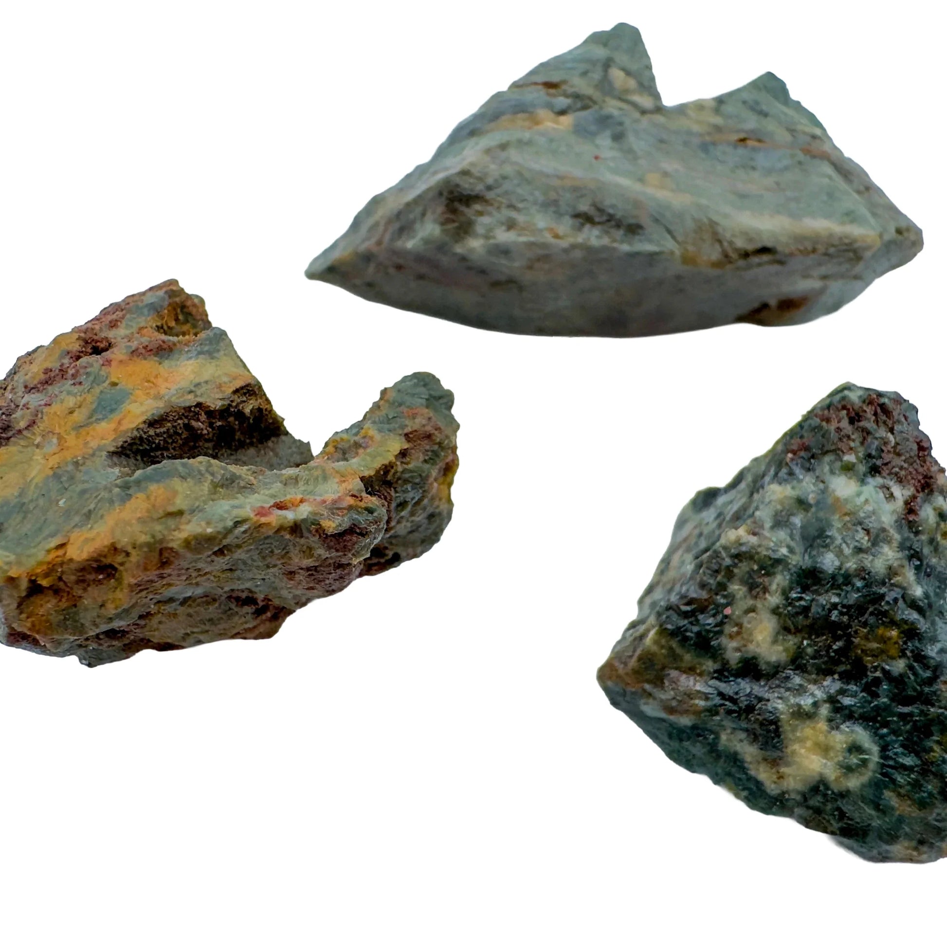 In context of an Ocean Jasper raw crystal, set to give a sense of weight.