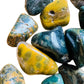 Surface detail of Ocean Jasper tumbled stone, kept close for Emotional Healing, from Sofia, Madagascar.