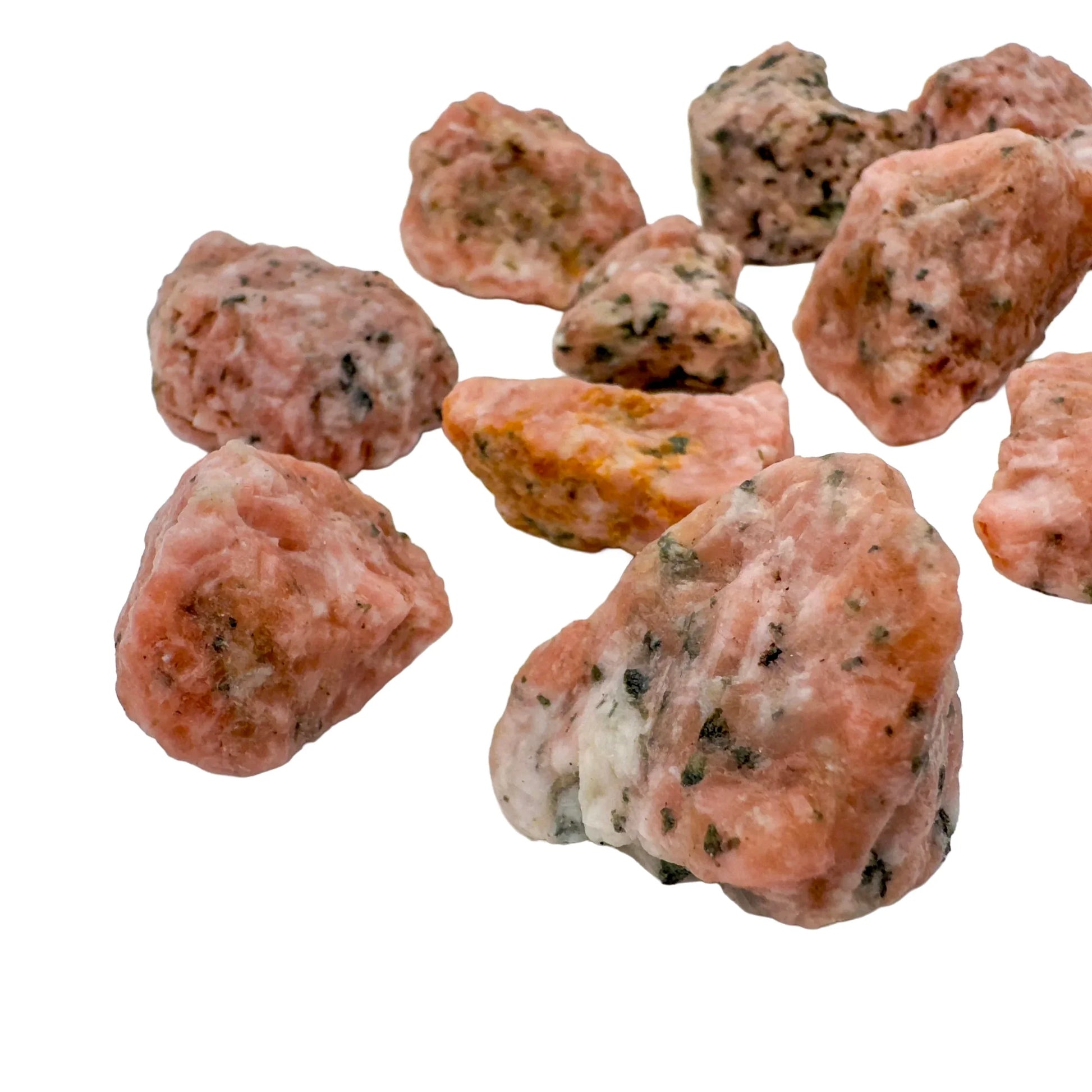 Looking down on Orange Calcite raw stone, showing natural color depth, often worked with for Energy.