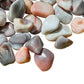 Surface detail of Pink Agate tumbled stone, kept near for Love, showing characteristic patterning.