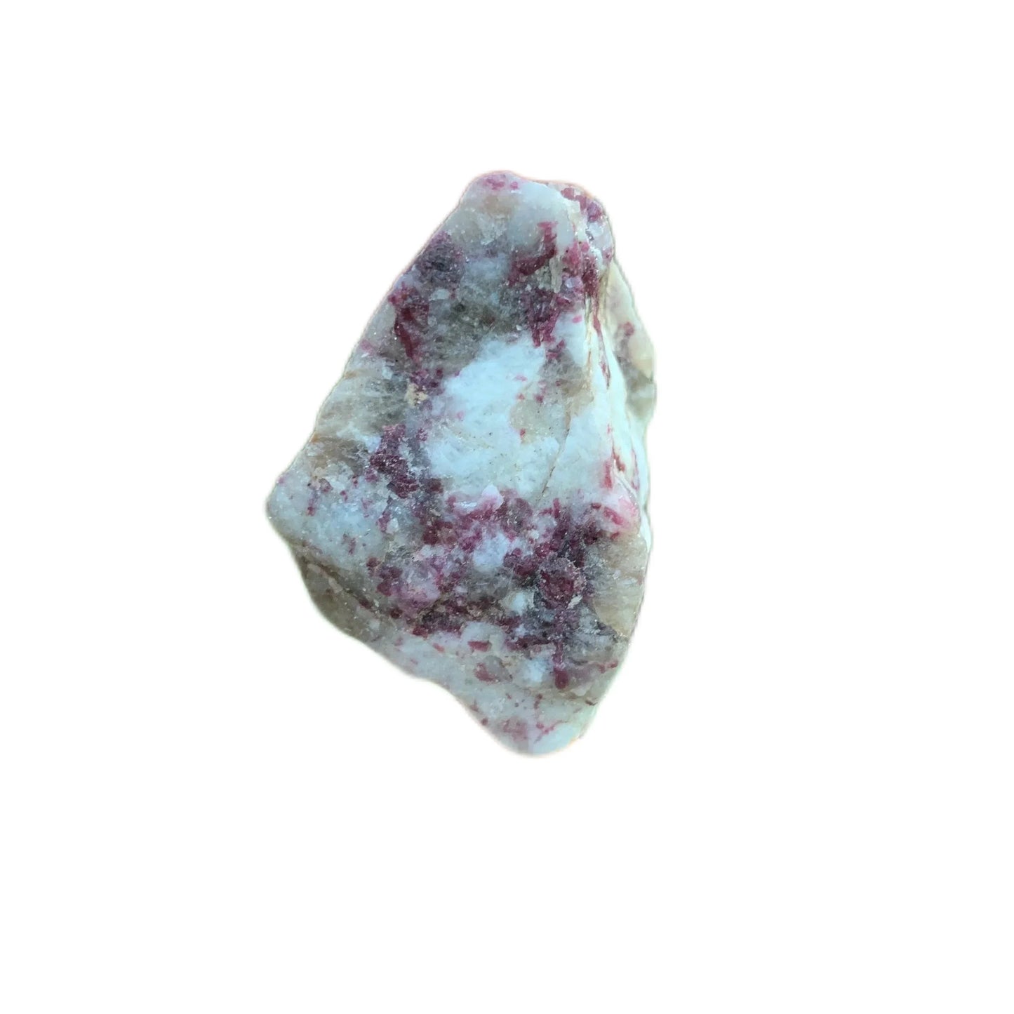 Bottom side of Pink Tourmaline raw stone, from Vakinankaratra, Madagascar, showing characteristic color.