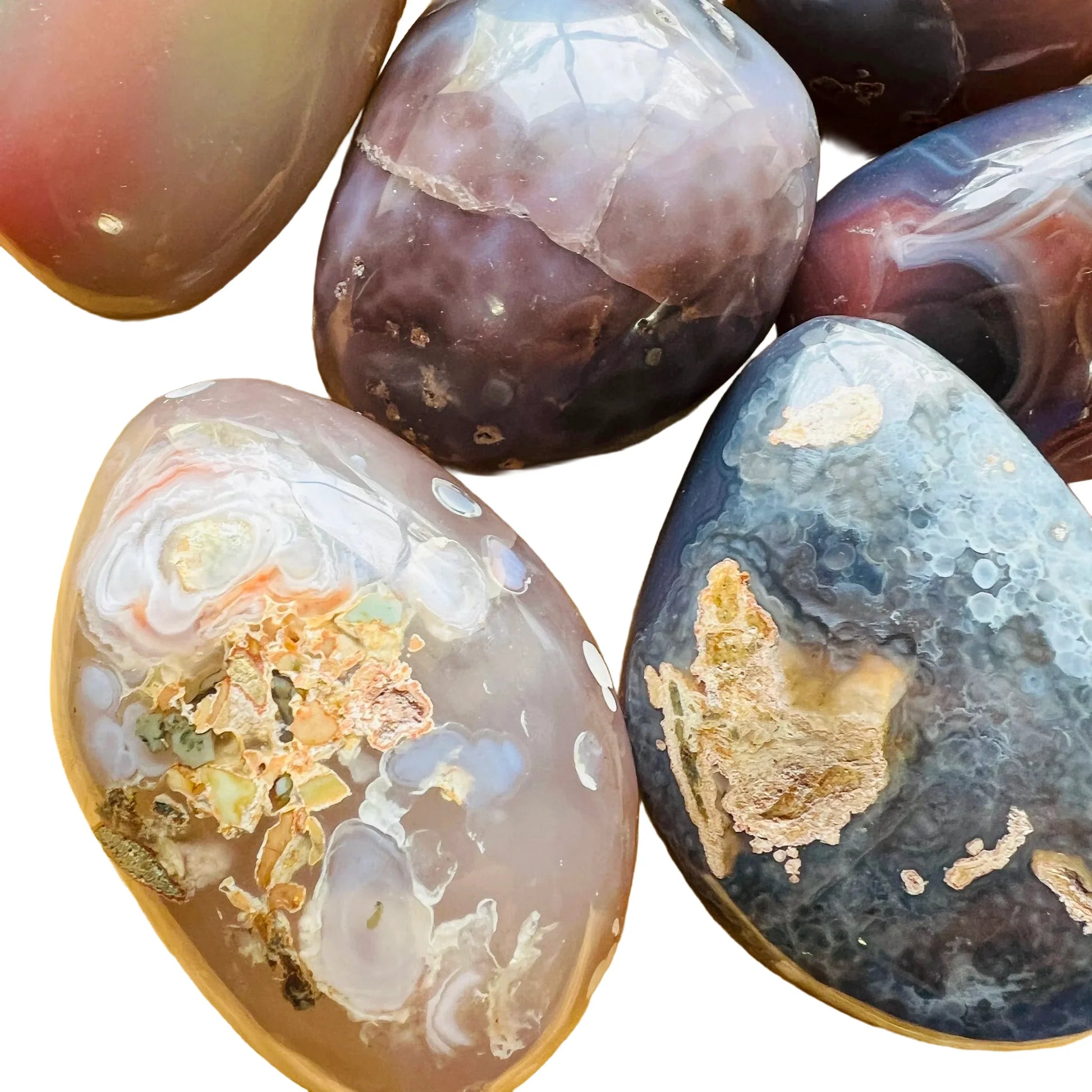 Side profile of Red Agate palm stone, to support Grounding.