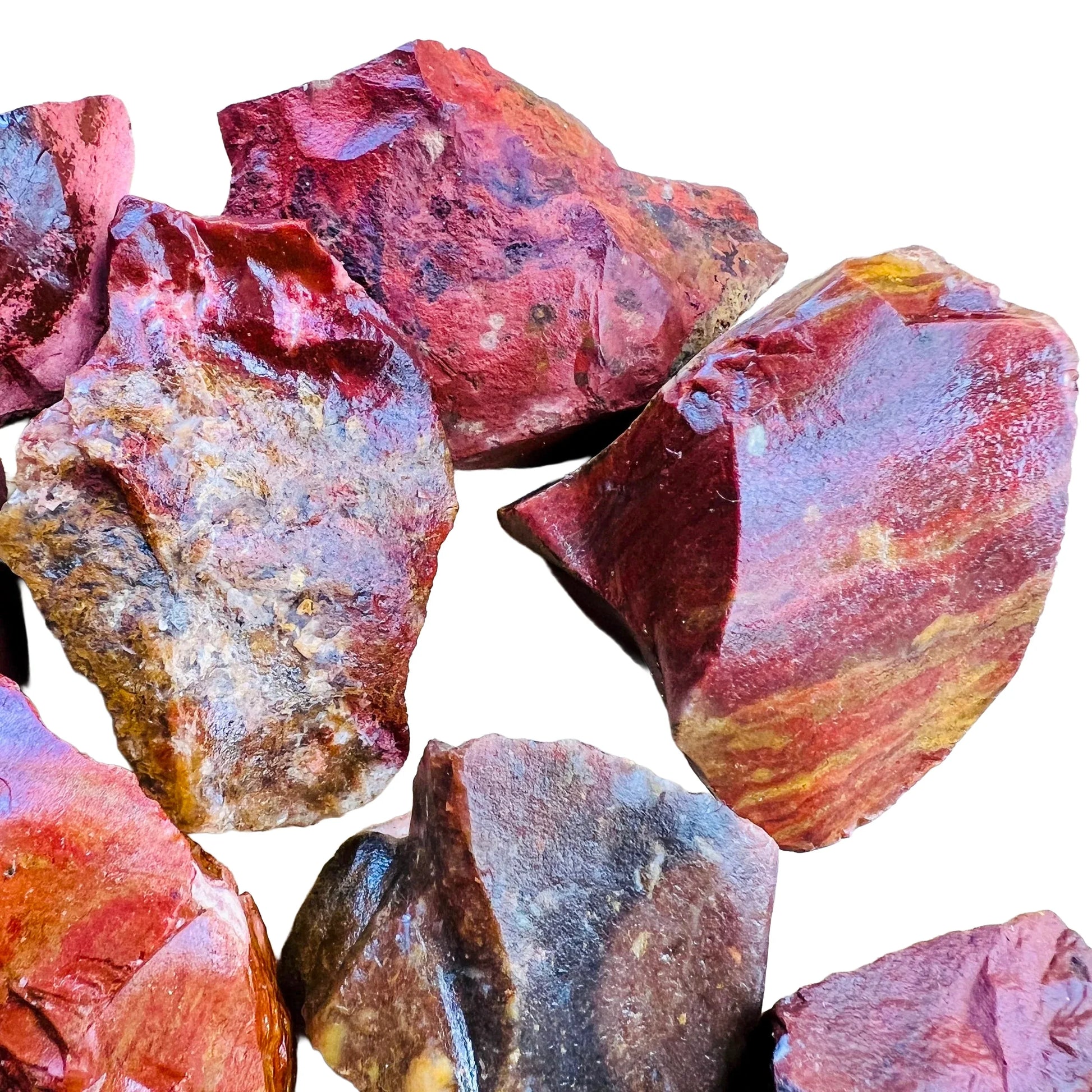 Full profile of Grade AA Red Jasper raw ready to ship from Beyond Bohemian