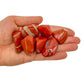 Back view of Grade AA Red Jasper tumbled stone showing natural surface