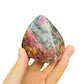 Full profile of Grade AA Rhodonite freeform ready to ship from Beyond Bohemian